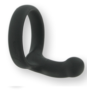 ManzzzToys - Rollie Black  Pier�cie� na penisa + stymulator pros