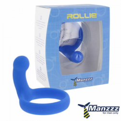 ManzzzToys - Rollie Blue Pierścień na penisa + stymulator prostaty ManzzzToys - Rollie Blue Pierścień na penisa + stymulator prostaty