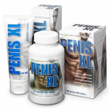 3x Zestaw: Penis XL New Edition - 180 tab + 150ml kremu!